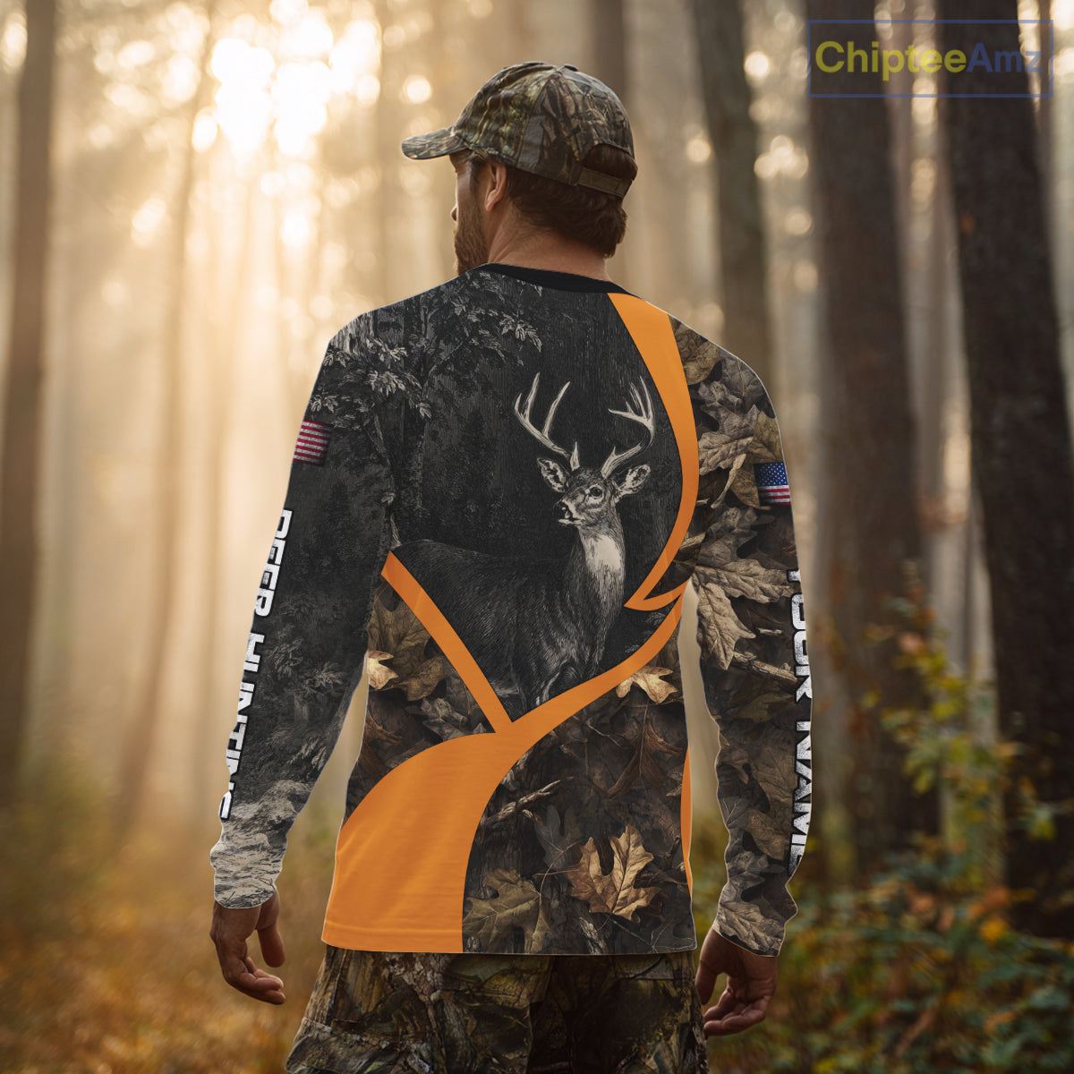 Deer Hunting Dark Brown Camouflage 3D All Over Printing Shirts, Hunting Gifts for Men NBT232