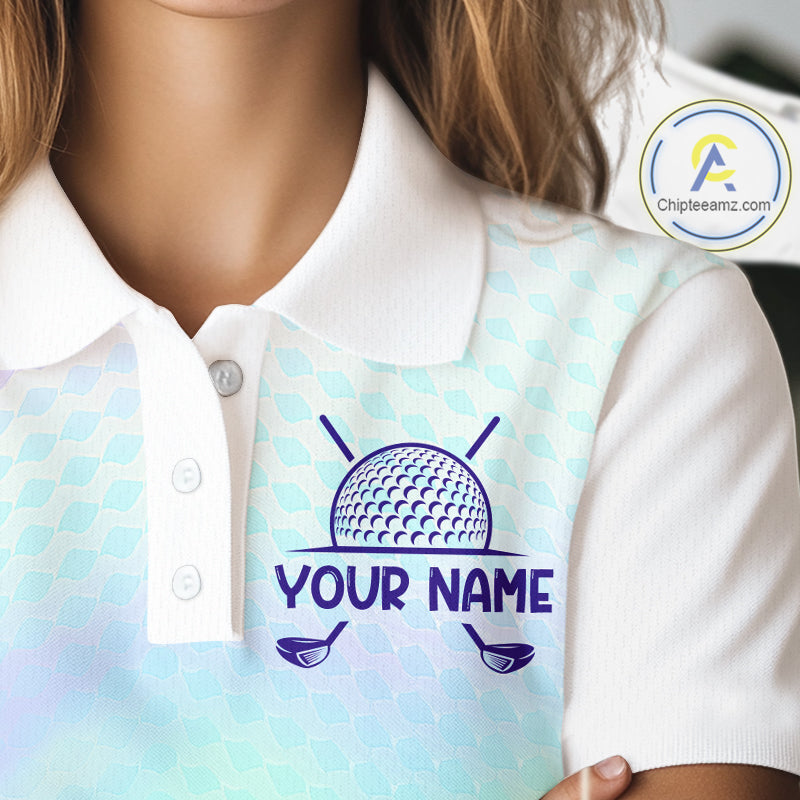 Hologram Womens Polo Golf Shirts Custom Name Golf Shirt For Women, Golf Team Clothes NBT506