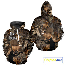 Load image into Gallery viewer, Personalized Whitetail Deer Hunting Brown Camo with Hunter 3D Print Custom Name Shirts, Hunting Gift NBT269