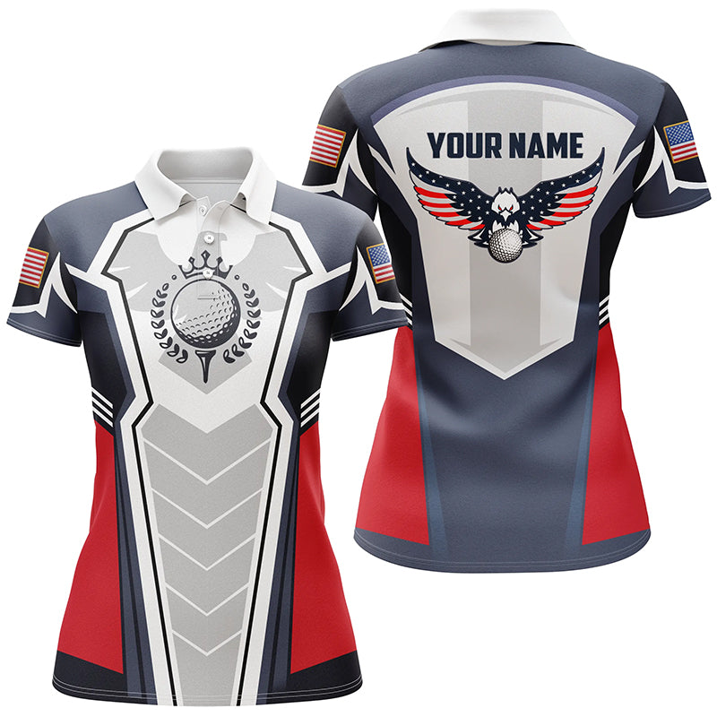 American Eagle Golf Polo Shirt Customized Us Flag Golf Shirts For Women, Patriotic Golf Gifts LDT0220