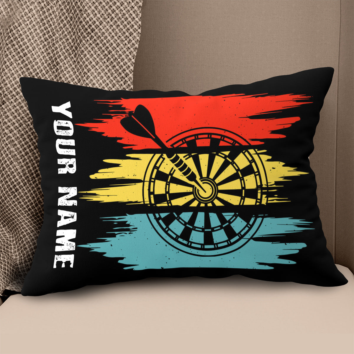 Colorful Retro Dartboard Pillow Personalized Darts Gifts For Dart Player LDT1100