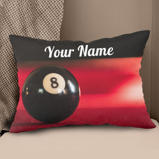 Personalized Billiard 8 Ball Pillow, Custom Throw Pillow Billiards Gifts VHM0882