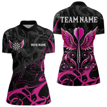 Load image into Gallery viewer, Personalized Pink Black Arrow Wings Dart Shirt For Women Custom Dart Jerseys TDM3596