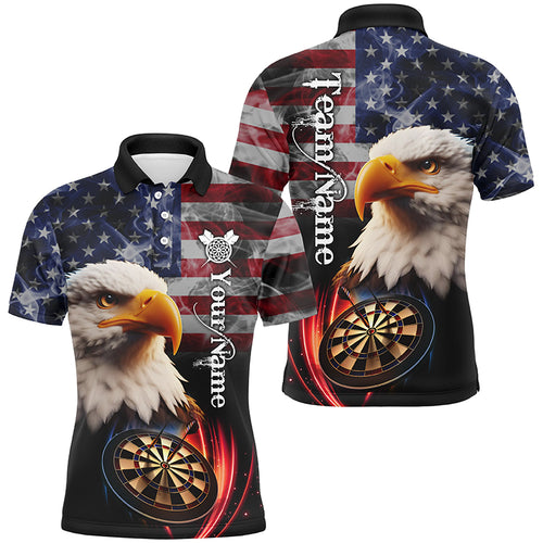 Personalized Eagle Darts Board Smoke US Flag Men 3D Darts Shirts, Patriotic Darts Team Jerseys TDM1684