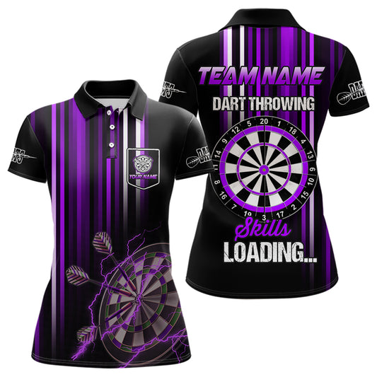 Purple Throwing Skills Loading Custom Dart Shirt For Women With Pocket Option TDM3788