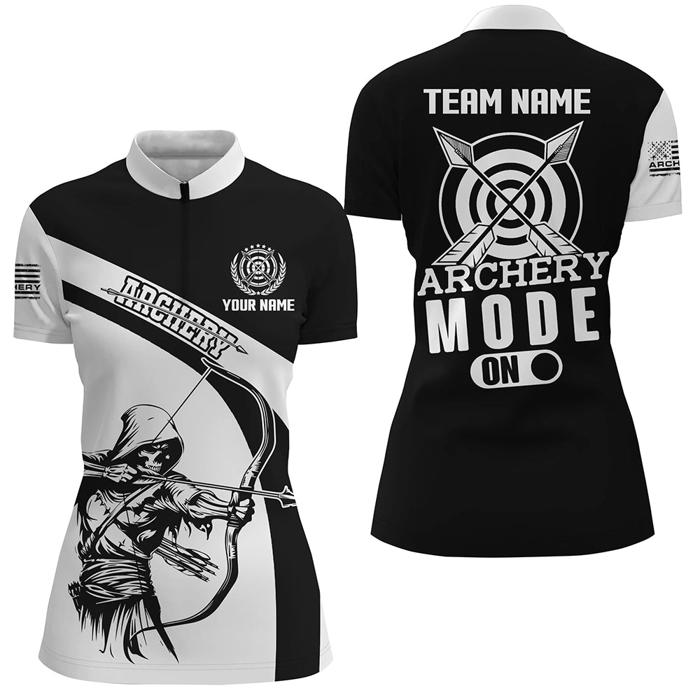 Personalized Funny Archery Player Women Quarter-Zip Shirts Custom Name Archery Jerseys TDM1497