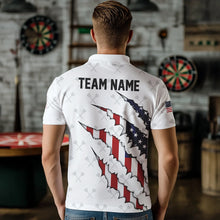 Load image into Gallery viewer, Personalized American Flag Darts Pattern Polo & Quarter-Zip Shirts For Men, Patriotic Darts Jerseys TDM1675