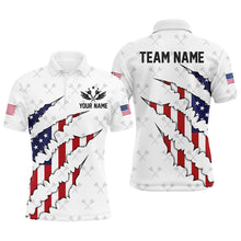Load image into Gallery viewer, Personalized American Flag Darts Pattern Polo & Quarter-Zip Shirts For Men, Patriotic Darts Jerseys TDM1675
