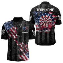 Load image into Gallery viewer, Custom US Flag Smoke Dart Shirt For Men, Patriotic Dart Jersey Pocket Option TDM3514