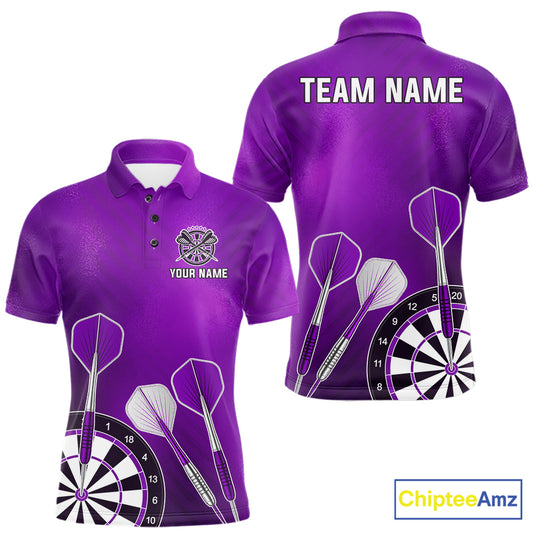 Personalized Purple Dartboard Shirts For Men Custom Darts Jersey, Darts League Team Shirts TDM7198