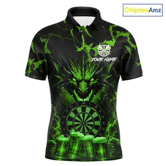 Black And Green Personalized Dragon Beer Darts Shirts For Men Custom Darts League Team Jersey TDM7207