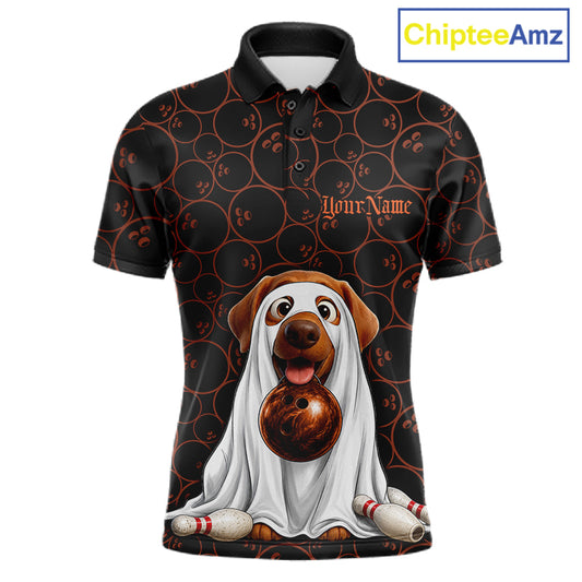 Personalized Ghostly Funny Dog Bowling Shirt For Men Custom Halloween Pumpkin Bowling Team Jersey TDM7211