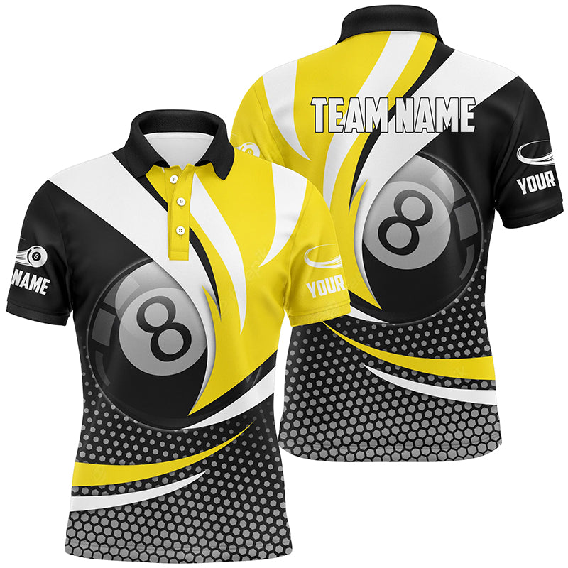 Personalized 8 Ball Billiard Yellow Version 3D Polo Shirts For Men Best Custom Gifts For Pooler TDM0239