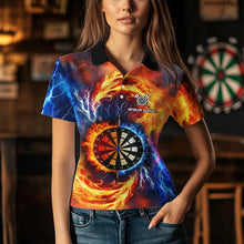 Load image into Gallery viewer, Personalized Water Fire Dart Shirt With Pocket Option For Women, Darts Jersey TDM3510