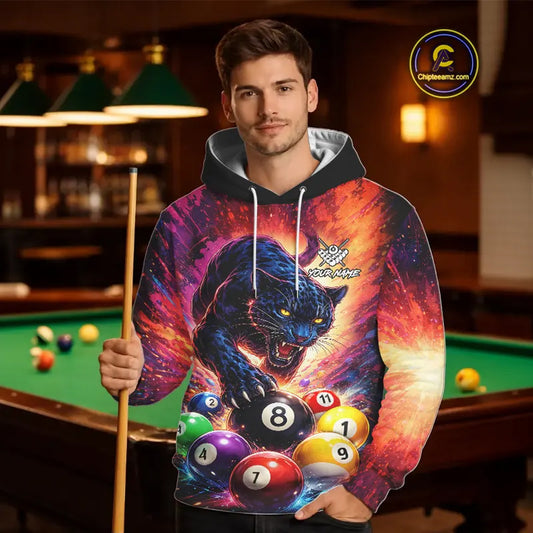 Colorful Pool Balls Panther Billiard Hoodie Custom 8 Ball Hoodie Team Jersey For Men And Women TDM5669