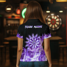 Load image into Gallery viewer, Icy Purple Light Womens Darts Polo & Quarter Zip Shirts Custom Dart Shirts For Team Darts Jerseys TDM2977