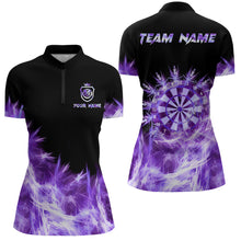 Load image into Gallery viewer, Icy Purple Light Womens Darts Polo & Quarter Zip Shirts Custom Dart Shirts For Team Darts Jerseys TDM2977