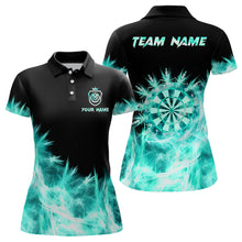 Load image into Gallery viewer, Icy Turquoise Light Womens Darts Polo & Quarter Zip Shirts Custom Dart Shirts For Team Darts Jerseys TDM2577