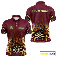Load image into Gallery viewer, US Flag Dart Arrow Custom Brown Bear Dart Shirt For Men, Dart Team Jerseys NYN0091