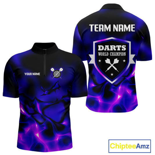 Darts World Champion Custom Blue-Purple Dart Shirt For Men, Dart Team Jerseys NYN0111