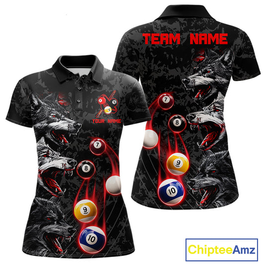 Custom Red Thunder 8 Ball & 9 Ball Pool Team Shirt For Men Funny Wolfs Billiard Tournament Jerseys NYN4017