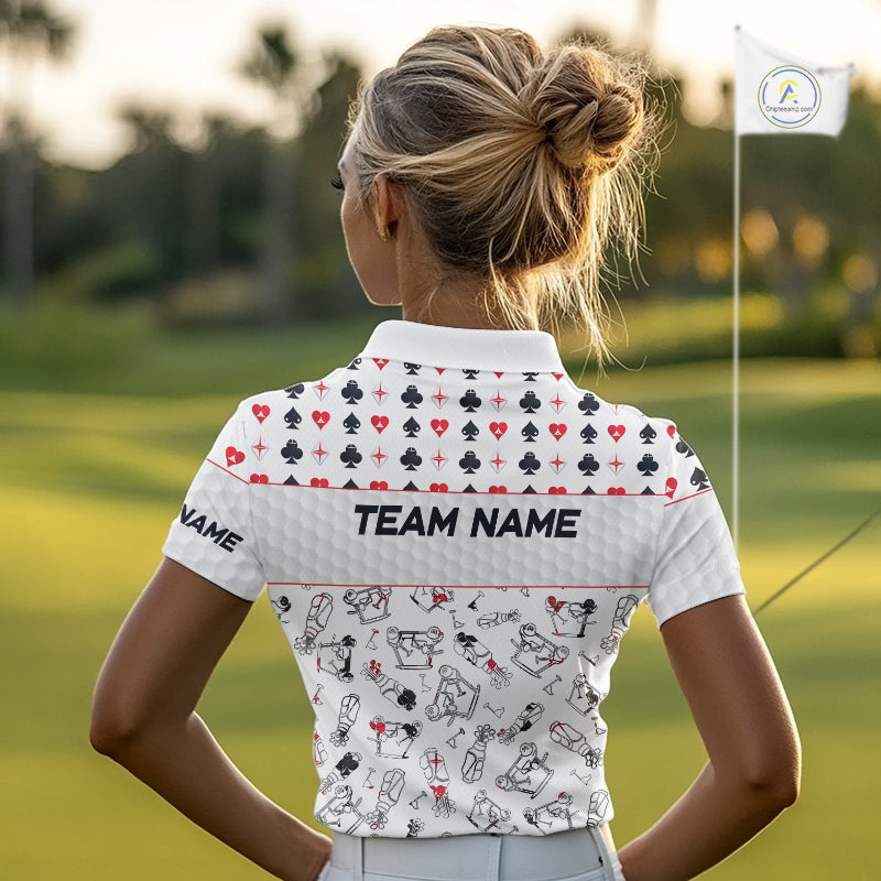Poker Womens Golf Polo Shirt Personalized Name Funny Golf Top For Team Golfer Gift For Ladies NYN2850