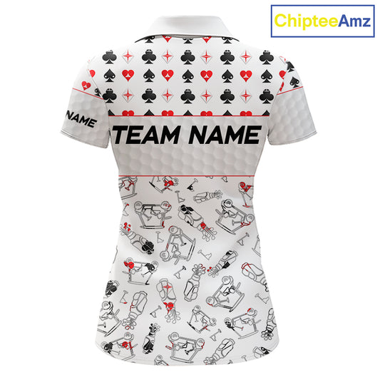 Poker Womens Golf Polo Shirt Personalized Name Funny Golf Top For Team Golfer Gift For Ladies NYN2850