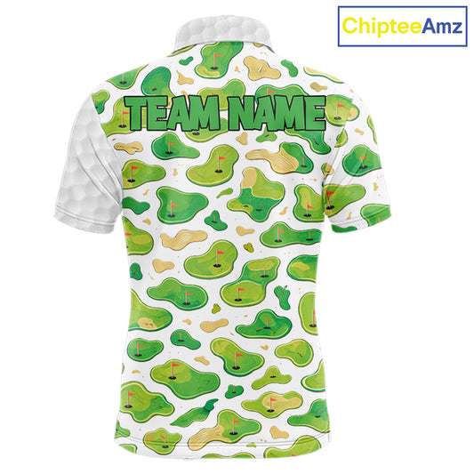 Personalized Mens Golf Polo Shirts Green Golf Courses Custom Name Golf Team Shirt, Golf Gifts NYN2880
