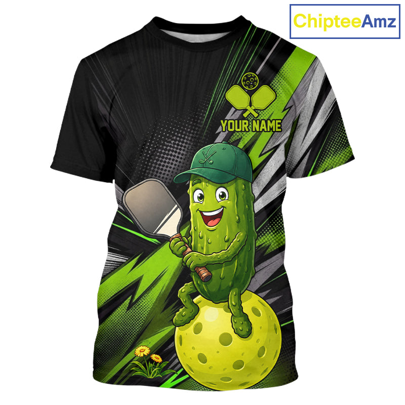 Custom Funny Pickleball T-Shirts For Men, Grunge Pickle Playing Pickleball Tournament Shirt NYN3858