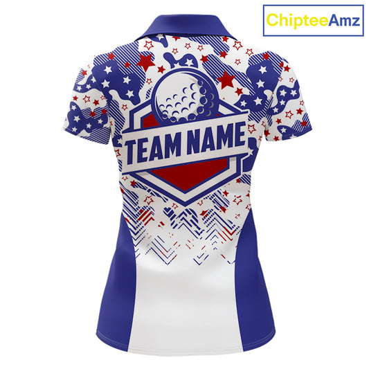 Womens Golf Polo Shirt Camouflage US Flag Custom Patriotic Golf Team Shirts For Women, Golf Gifts NYN2916