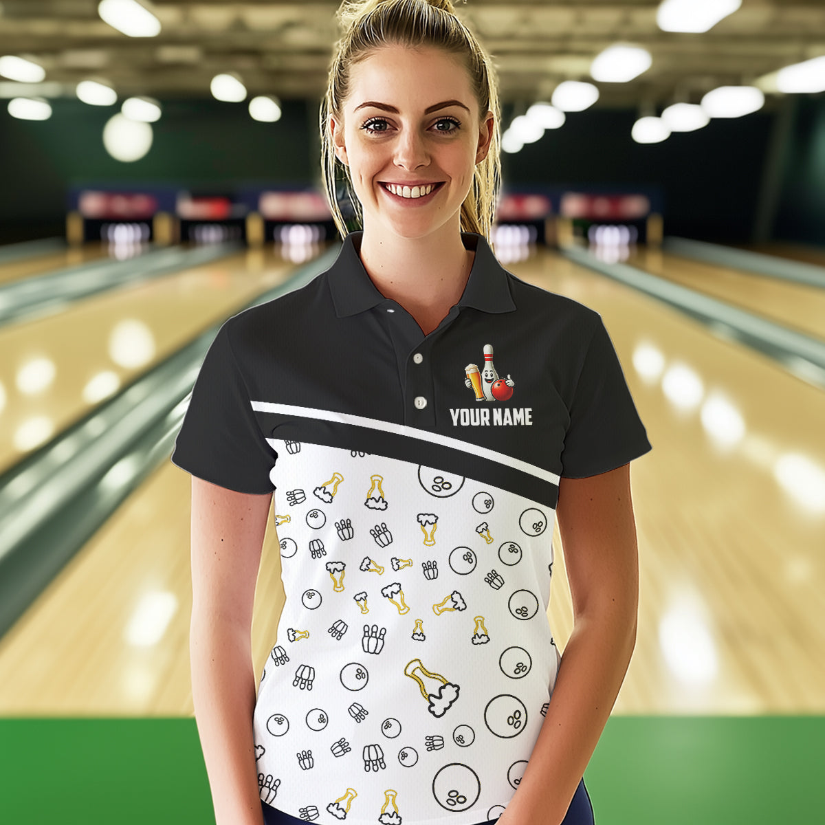 Custom Beer Bowling Shirt for Men Women Polo Bowling Team Jersey QZT612
