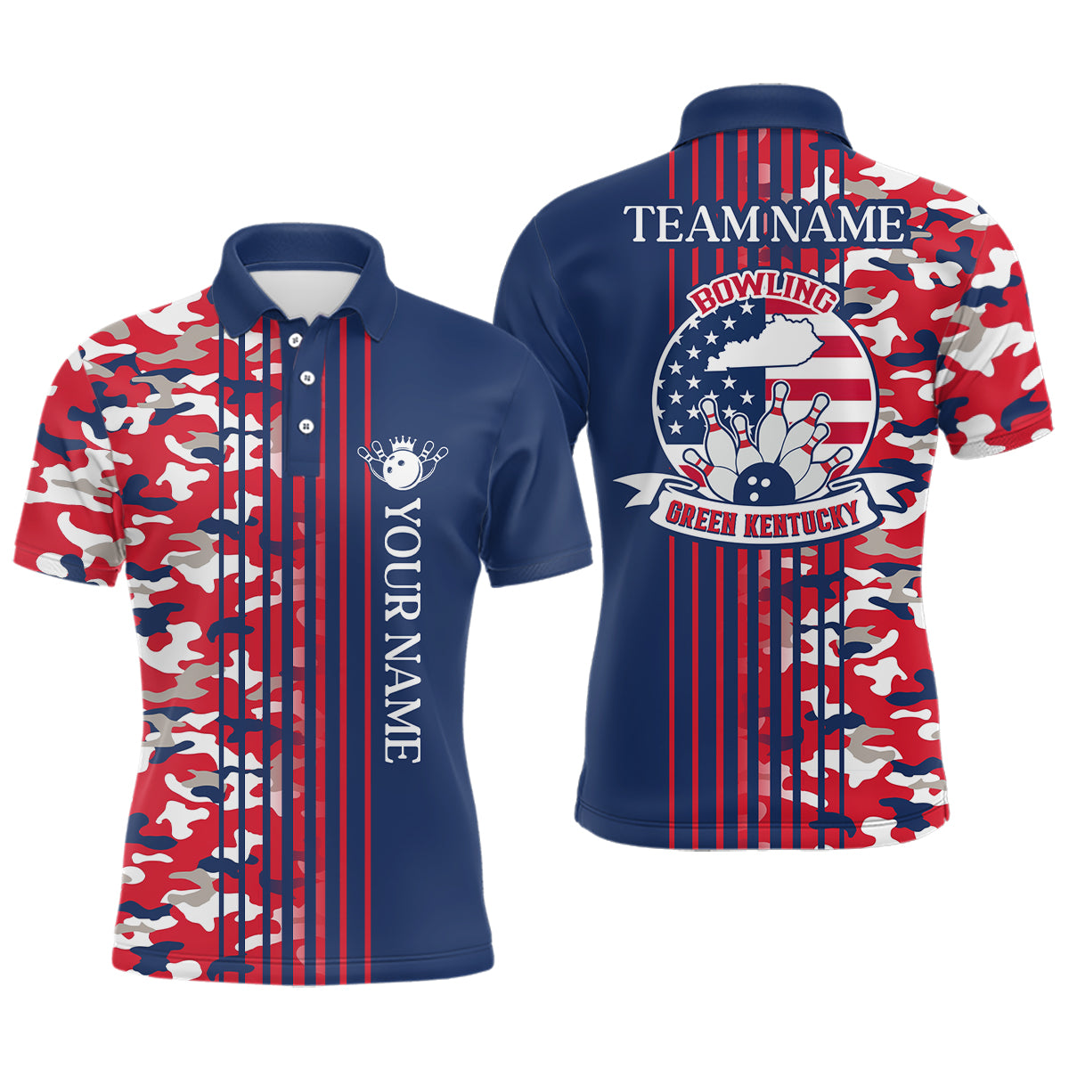 Custom Bowling Green Kentucky for Men, Polo Bowling Shirts, Team Shirt Bowling Pin And Ball QZT304