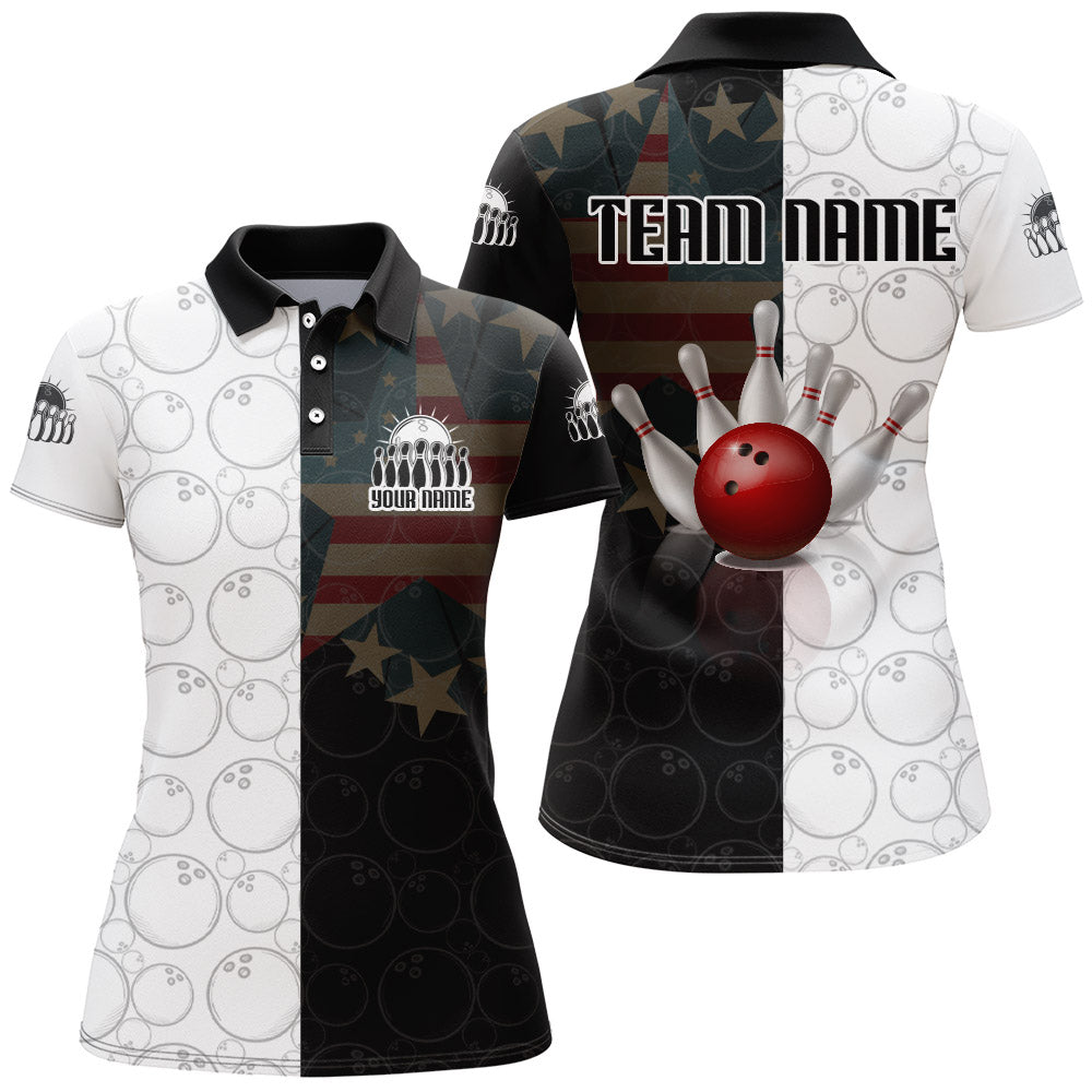Custom Bowling Shirt for Women Personalized Bowling Jersey Bowling Team League Polo Shirt QZT67