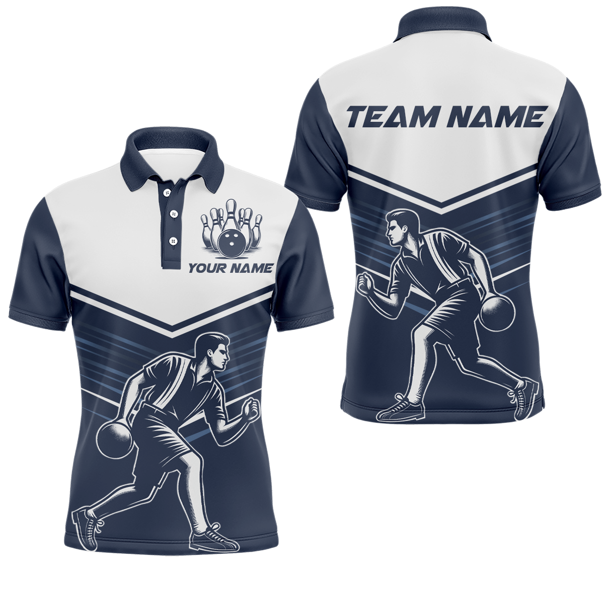 Custom Bowling Shirt for Men Bowling Jersey Bowling Team League Polo Shirt QZT205