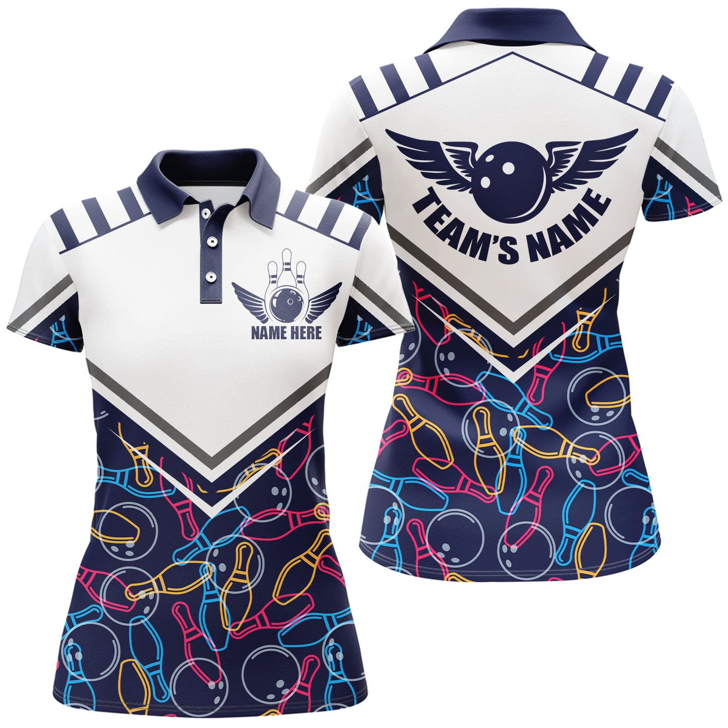 Custom Bowling Shirt for Women Bowling Jersey Bowling Team League Polo Shirt QZT30