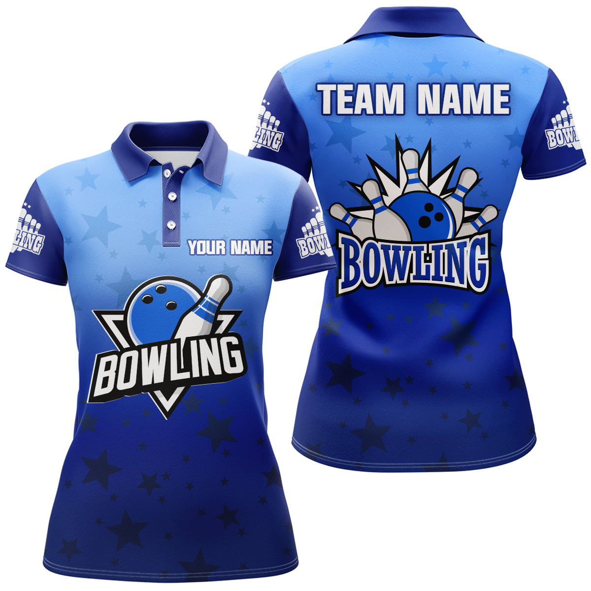 Custom Bowling Shirt for Women Bowling Jersey Bowling Team League Polo Shirt QZT99-4