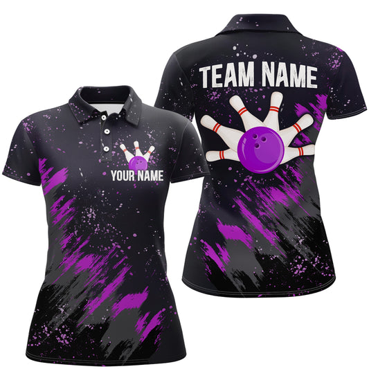 Personalized Purple Bowling Jersey Team Custom Bowling Polo Shirt For Men & Women BDT486