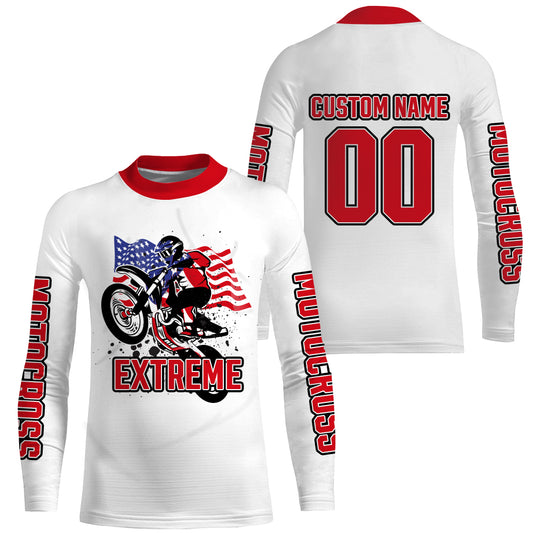 American Flag Motocross Jersey Kid Men Women UPF30+ Youth Dirt Bike Shirt MX Racing Motorcycle PDT617