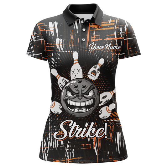 Strike Bowling Jersey For Women Custom Funny Bowling Shirt Team League Bowling Polo Shirt BDT322