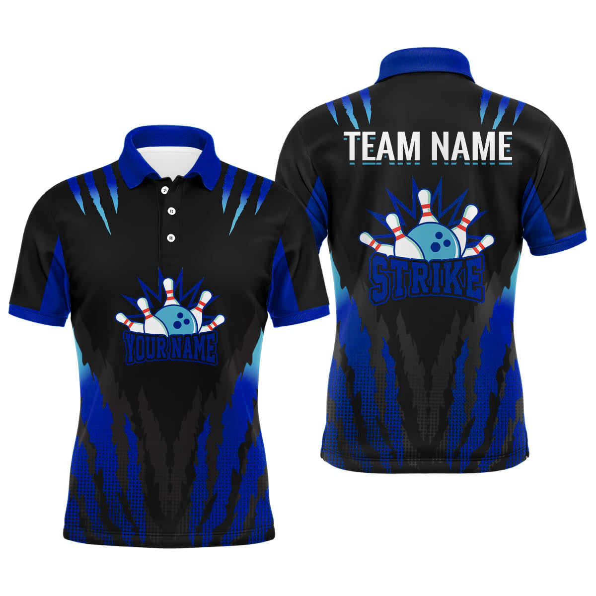 Strike Bowling Jersey For Men Personalized Bowling Shirt Team Bowling Polo Shirt BDT286