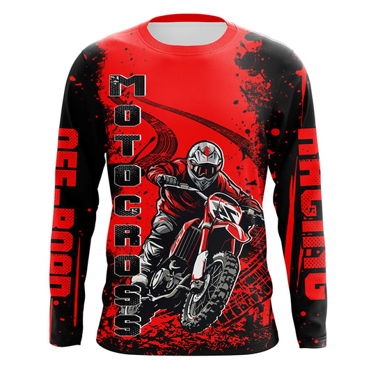 Red Motocross Jersey Custom Dirt Bike Shirt Upf30+ Kid Men Women Off-road Racing Shirt XM309