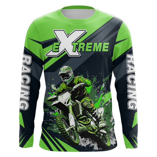 Motocross Racing Jersey Green UPF30+ Men Kid Dirt Bike Shirt Off-Road Jersey Motorcycle XM118