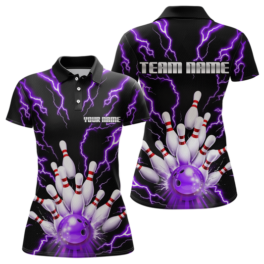 Thunder Lightning Purple Bowling Shirt Custom Bowling Jersey for Men Women Team MBL66
