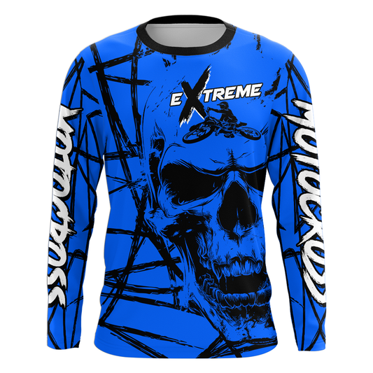 Motocross Racing Jersey Blue Upf30+ Dirt Bike Shirt MX Off-Road Motorcycle Shirt XM291