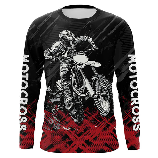 Adult&Kid Red Custom Dirt Bike Jersey Motocross Jersey Upf30+ Motocross Shirt| CTP87