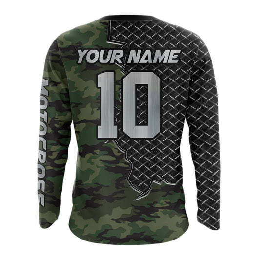 Adult&Kid Custom Camo Dirt Bike Jersey Motocross Jersey Upf30+ Motocross Shirt| CTP92
