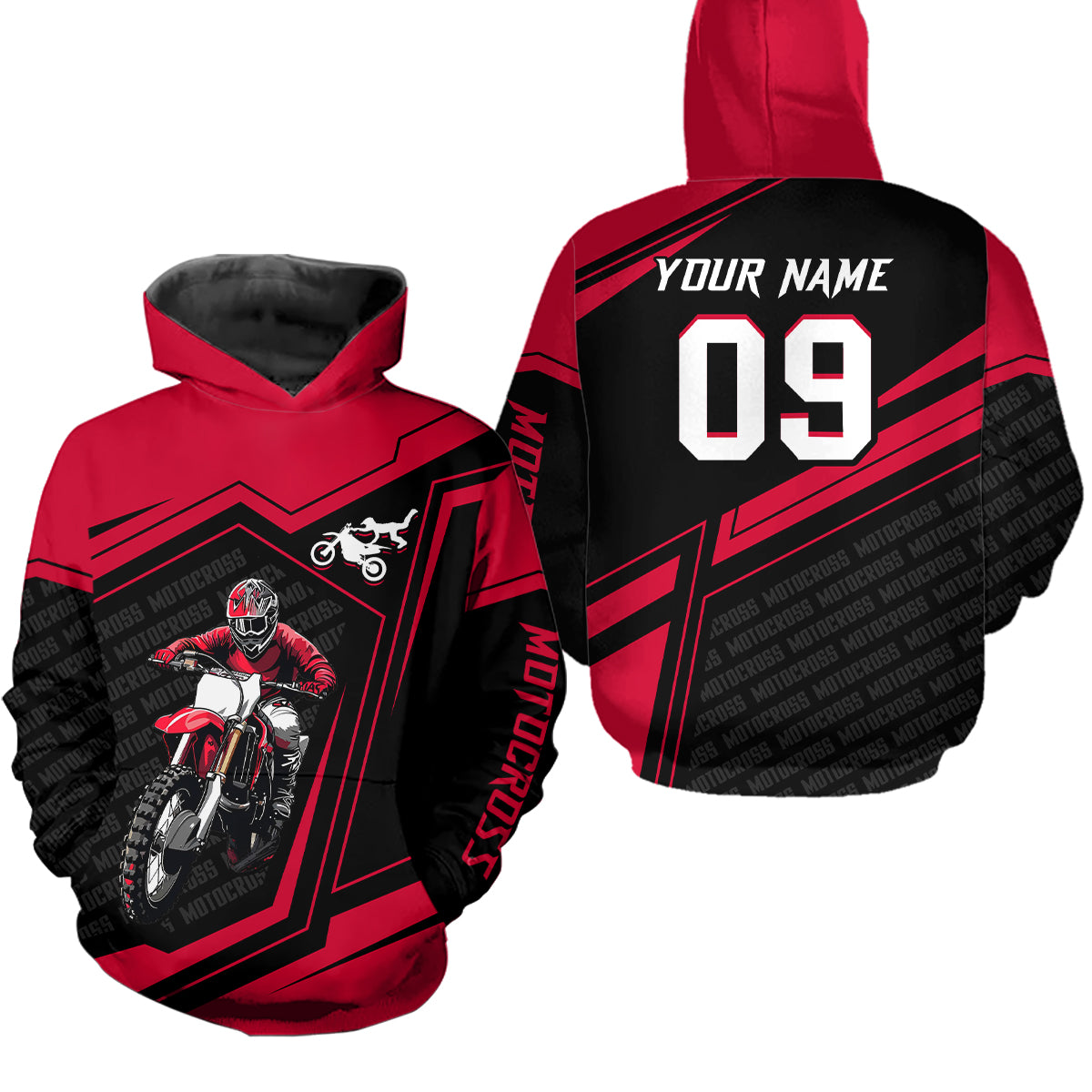 Custom Motocross Jersey Red Dirt Bike Clothes Upf30+ Mens Women Motorcycle Jersey| CTP58