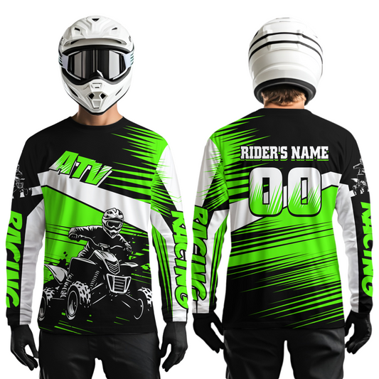 Custom Green ATV Motocross Jersey for Adult Kids Youth Quad Dirt Bike Racing Shirt For Men Women NHN001