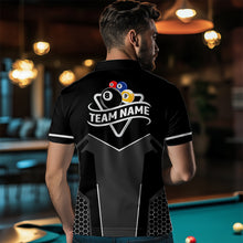 Load image into Gallery viewer, Personalized 8 Ball & 9 Ball Pool Billiard Polo, 1/4 Zip For Men Custom Team Billiard Jersey |White TDM3547