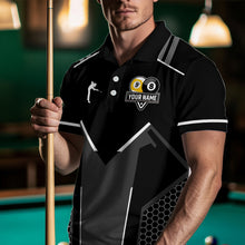 Load image into Gallery viewer, Personalized 8 Ball & 9 Ball Pool Billiard Polo, 1/4 Zip For Men Custom Team Billiard Jersey |White TDM3547